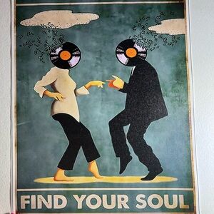 Retro Dance Art Print - Black and White